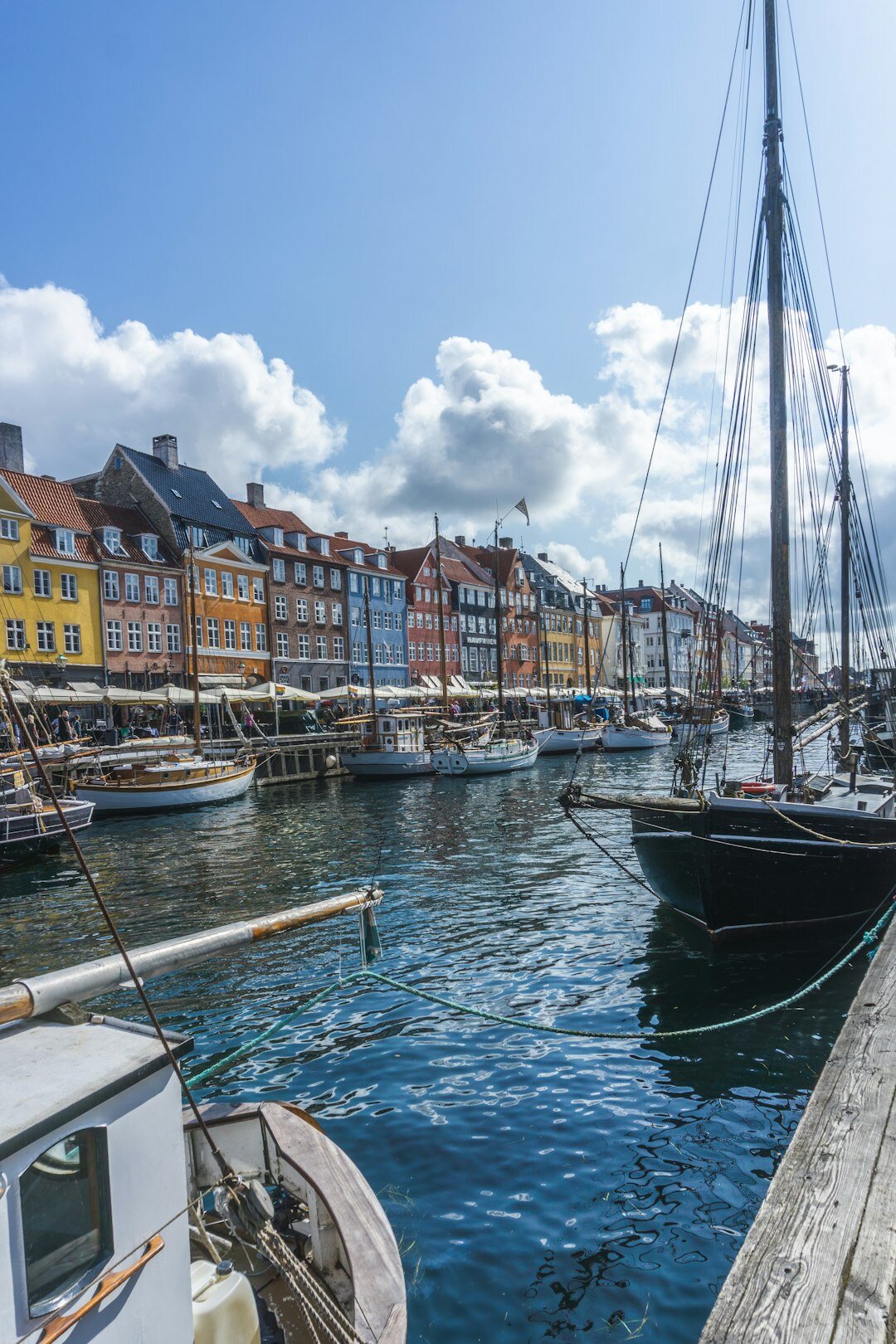 Small group on a guided walking tour in a Danish town